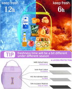 Initial Insulated Lunch Bag for Girls Kids, Back to School Gift, Reusable Leak-proof Lunch Box with Adjustable Strap for School Daycare Travel Picnic (Purple,I)