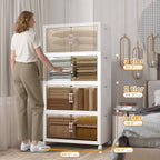Extra Large Stackable Storage Bins with Lids and Wheels, Foldable Collapsible Closet Organizers,504QT-168QT/42GAL*3Pack Plastic Stackable Storage drawers for bedroom Dorm