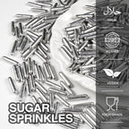 Silver Rods Sprinkles, Sugar Sprinkles For Cake Decorating, 150g/5.29oz, Food Grade, Ice Cream Decoration, Cupcake Toppers, Donuts, Cookies, Holiday, Birthday Party, Christmas Supplies