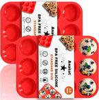 Anaeat Silicone Muffin Pan set- Regular 12 Cups Cupcake Tray, Non-Stick Silicone Baking Molds for Making Muffin Cakes, Cupcake, Chocolate, Bread,Tart and Desserts, Just Pop Out (2 Pack)