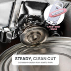 Zulay Kitchen Heavy Duty Stainless Steel Can Opener Manual with Bottle Opener - Rust Proof Manual Can Opener With Turn Knob & Soft Grip Handles