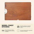 Real Solid Wood Cutting Board- Single Piece Wooden Cutting Board No Splicing&Glue, Sapele Wood Cutting Boards Of 15.7 * 11.8 * 1.2in Heavy Duty