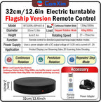 12.6In Remote Motorized Electric Turntable Rotating Display Stand Rotating Platform Photography Turntable motorized lazy susan base giratoria para for Photography,3D Scanner,(Load Range:88~300lbs)