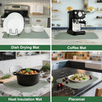 Sage Green Dish Dryer Mat, Dish Drying Mats For Kitchen Counter, Large Dish Drying Pad for Kitchen Counter, Microfiber Dish Drying Mat, for Sinks, Drainer Mats, 20 x 15 inches (Green)