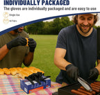 Individually Wrapped Nitrile Gloves 5mil, 40 Pairs (80 Count), Disposable Gloves, Latex Free, Powder Free, Easy to Carry for Travel, Work, Food Handling, Cleaning, Automotive, Daily Protection Small