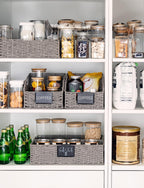 StorageWorks Wicker Baskets for Organizing, Pantry Organizers and Storage, Round Paper Rope Storage Basket for Pantry Shelves, Kitchen Counter, Gray, 2 Pack