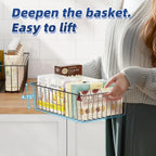 Simple Trending 8 Pack Large Wire Baskets for Organization, Metal Pantry Storage Baskets for Cabinet, Kitchen, Garage, Bathroom, Black