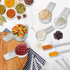 18PCS Measuring Cups and Spoons Set, Includes 7 Stainless Steel Nesting Cups, 6 Rectangular & 5 Mini Measuring Spoons Fits Narrow Jars, Kitchen Gadgets for Cooking & Baking