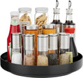 Ovicar Lazy Susan Turntable Organizer - 11 inch Rotating Spice Rack Metal Lazy Susan for Cabinet Pantry Kitchen Countertop Bathroom Refrigerator Table Storage, Black