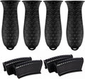 8 Pcs Non-Slip Silicone Hot Handle Holder & Assist Grips, Potholder for Cast Iron Skillets, Heat Resistant Handle Cover Sleeve for Frying Pans, Casserole, Cookware Handles, Black