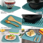Smithcraft Silicone Trivets Mats for Dishes and Pots, Countertop, Table Hot Pads - Spoon Rest, Drying Mats Set of 2 (Mint Green)