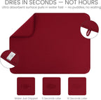 Bellemain XXL Dish Mat 24" x 17" ( LARGEST MAT ) Microfiber Dish Drying Mat , Super absorbent ( Red )