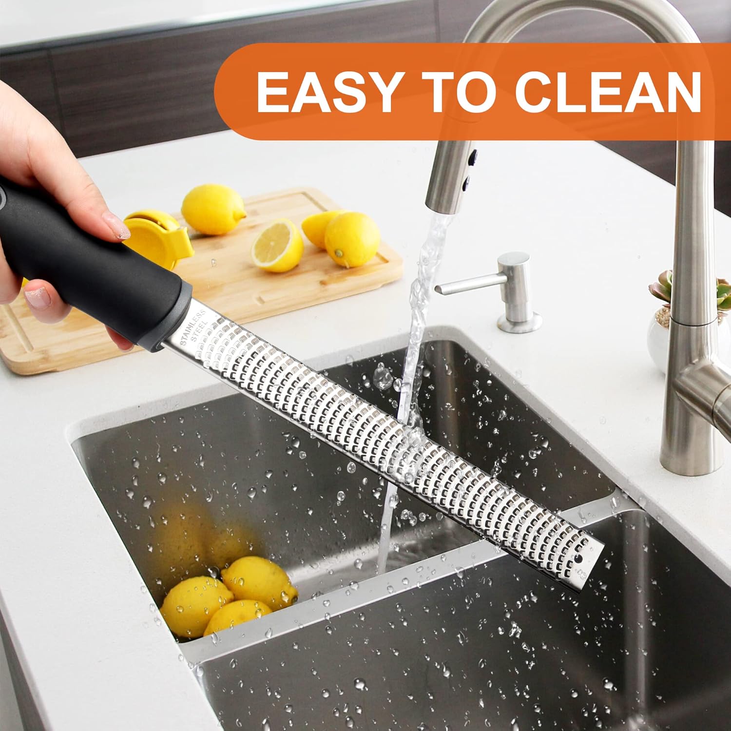 Kaishun Stainless Steel Lemon Zester, Cheese Grater for Lime, Cheese, Dishwasher Safe