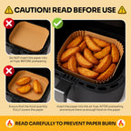 Mindful Design Air Fryer Paper Liners,125Pcs Parchment Paper, Air Fryer Disposable Liner for Microwave, Non-Stick Liners Rectangle Free of Bleach (8.5x5.5IN)