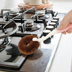 2 Pack Kitchen Scrub Brushes for Cleaning Dish Brush with Handle for Pans, Pots, Kitchen Sink Cleaning Scrub Brushes (Coconut Fiber)