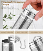 Large Tea Infuser for Loose Tea(2 Pack), 304 Stainless Steel Tea Ball Strainer, Extra Fine Mesh Tea Steeper for Brewing All Kind of Tea, Fits for Most Teapot, Cups or Mugs
