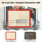Vinino Silicone Cookie Sheets for Baking with Metal Reinforced Frame, Nonstick Silicone Baking Mat for Oven Low Edges, Half Baking Sheet Pan Dishwasher Safe BPA Free, 16.5"X12.5", Brownish Red