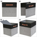 Collapsible Fabric Storage Cube Bins with 2 Reinforced PU Handles, Foldable Storage Organizer Baskets for Closet, Shelves, Living Room | 13"x13"x13", 4 Pack, Black & Gray