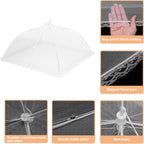 uxcell 3 Pcs Large and Tall Food Covers 15" Mesh Food Covers for Outdoors Collapsible Food Protector Covers Tent for Parties Outdoor Picnics BBQs, White