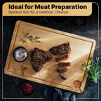 Deer & Oak Premium Extra Large Bamboo Cutting Board - 17.3" x 11.8" x 0.8" Wooden Chopping Board for Meat and Vegetables, Pre-Oiled, Water Resistant, Knife Friendly