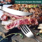 Silverware Set with Steak Knives,20-Piece Heavy Duty Flatware Cutlery Set for 4,Food-Grade Stainless Steel Tableware Eating utensils Sets,Mirror Finished Knives Forks and Spoons Set for Home