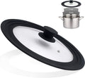Universal Lid for Pots, Pans and Skillets - Tempered Glass with Heat Resistant Silicone Rim, Fits 11", 12" and 12.5" Diameter Cookware