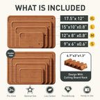 4 Packs Bamboo Cutting Board Set with Holder Over Sink Chopping Board Christmas Xmas Birthday Day Gifts Ideas Grandmother Gigi Granny Nana Glamma Mawmaw Yaya Abuela Abuelita Mamaw Mimi Nonna Oma Meme