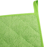 100% Cotton Kitchen Everyday Basic Terry Pot Holder Heat Resistant Coaster Potholder for Cooking and Baking Set of 5 Apple Green