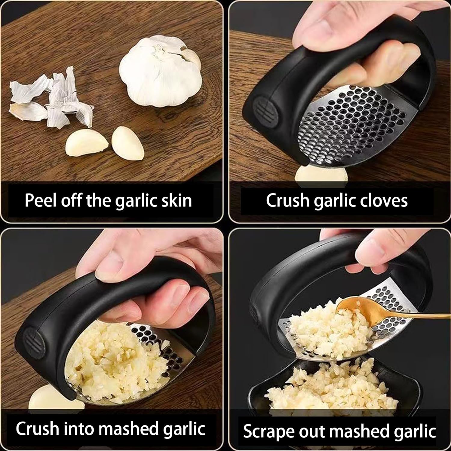 Garlic Press Rocker Stainless Steel New Innovative Garlic Mincer Crusher Chopper Smash Garli