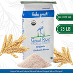 Great River Organic Milling Organic Einkorn Flour | Ancient Whole Wheat Flour | Non-GMO, Kosher, High-Protein | Nutrient-Rich, Healthier All-Purpose Flour Alternative for Baking | 25 Lb (Pack of 1)