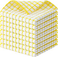 Kitinjoy Cotton 8 Pack Terry Kitchen Dish Cloths, 12 x 12 Inches Super Soft and Absorbent Dish Rags, Quick Drying Dish Towels for Washing Dishes, Yellow