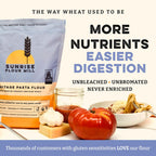 Sunrise Flour Mill USDA Organic Heritage Pasta Flour - 5 lbs | Milled from Hard Red Wheat | Easier to Digest with Less Bloating | No Bleaching or Bromating | Zero Additives
