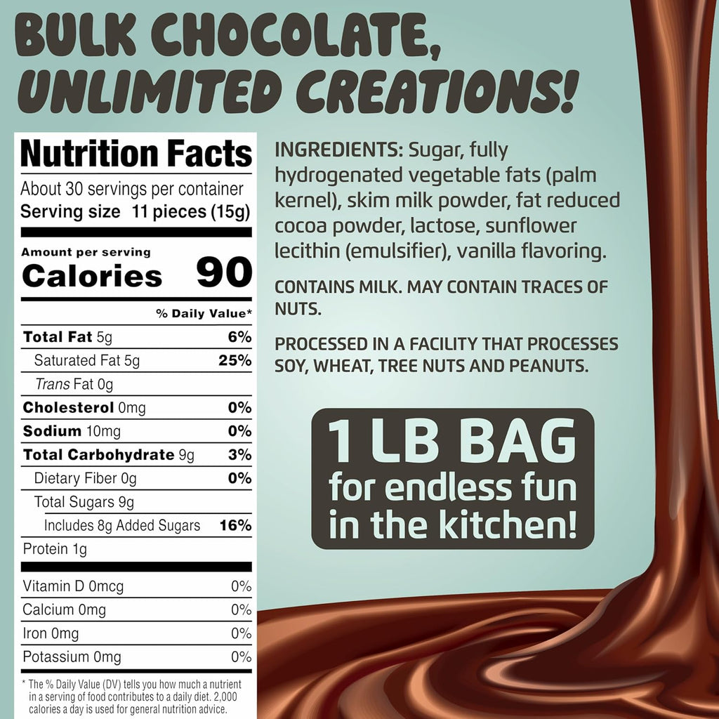 Chocolate Works Melting Chocolate Parent (1.0 lb (Pack of 5), Milk Chocolate)