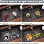 2Pack Stainless Steel Sink Protectors for Kitchen Sink, 13.12’’x11.6’’ Sink Protector Grid with Rear Drain, Rust Resistant Sink Grate for Bottom of Kitchen Sink with 2Pack Sink Drain Strainer