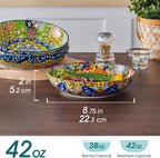 vancasso Pasta Bowls, 42 oz Ceramic Salad Bowls of 4,Large Corlorful Serving Bowls for Kitchen, Dishwasher & Microwave Safe Soup Bowls, Pasta Plates