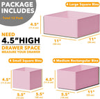SpaceAid Drawer Organizer Clothes, 12 Pack Dresser Organizer Bins for Nursery, Closet Organization and Storage Dividers for Clothing, Baby Clothes, Underwears, Socks (Pink)