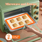 Silicone Baking Mat, Set of 3 Reusable Non-Stick Food Safe Baking Sheets for Cookies,for Making Cookies, Macaroons, Bread (Orange)