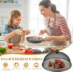 4 Pcs Metal Mesh Food Cover 14'' 12'' 11'' 10'' Food Screens for Outdoors Food Domes for Outdoor Picnic Food Net Covers for Outside Keep out Flies for Table Picnic Camping