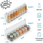JKsmart Spice Rack Organizer 6-Tier Wall Mounted & Over the Door Spice Racks for Kitchen Pantry Bathroom,Two Size, Large Capacity, Silver