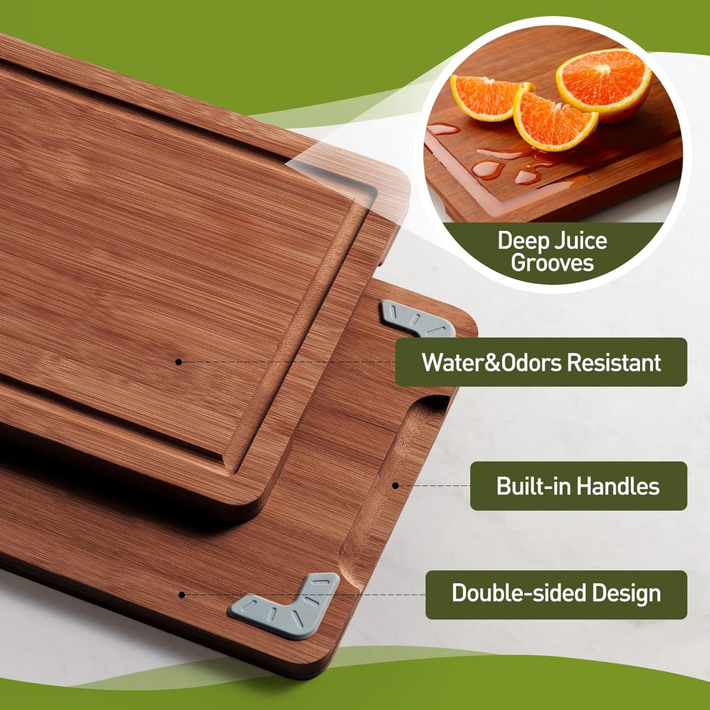 Bamboo Cutting Board Set Non Slip Feet Over Sink Best Grandpa Grandfather Elder Men Father Day Grandparents Great Papaw Peepaw Grampy Pawpaw Granddad Happy Birthday Christmas Xmas
