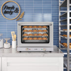 KoolMore 23 in. Countertop Convection Oven for Half-Size Pans with 4 Racks and 2800W of Power in Stainless-Steel - 208/240V, 2.3 cu. ft. ETL Listed (KM-CTCO220-23)