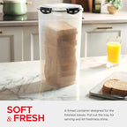 Tafura Bread Storage Container - 2 Pack BPA Free Plastic Bread Box with Ingeniously Tray - Airtight Container/Holder for Homemade Loaves and Baked Goods