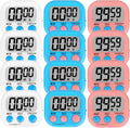 ZILLEEN 12 Pack Kitchen Timers for Cooking Digital Classroom Timers for Kids Teachers White Pink Blue