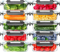 Skroam 10 Pack Glass Meal Prep Containers, 22 OZ Glass Airtight Food Storage Containers with Lids, Pantry Kitchen Storage Containers for Lunch, Food Storage, Meal Prep, Lunch Bento Boxes