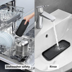 Silicone Sponge Holder Kitchen Sink Organizer Tray Dish Caddy Soap Dispenser, Scrubber Spoon Holder,Dishwashing Accessories 2 Pack (Black)