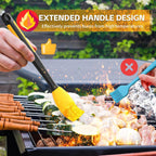 Extra Long Silicone Pastry Brush+Spatula - Heat Resistant, for Baking, Scraping, Mixing, BBQ, Grill, Kitchen, Cooking, Spread Oil, Butter (Yellow Brush+Spatula)