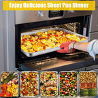 Homikit 2 Pack Baking Sheet, 18” x 13” Stainless Steel Large Cookie Pan Set for Oven, Heavy Duty Metal Half Sheet Baking Tray for Roasting Cooking, Nonstick & Rust Free, Dishwasher Safe
