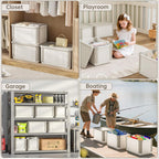 HAIXIN Collapsible Storage Bin with Lid - 62.8 QT Foldable Closet Organizers Stackable Storage Box Plastic Storage Container for Home Garage Office, 1 Pack