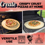 Round Pizza Stone for Oven 16 inch - Large Pizza Stone for Grill with Handles, Metal Pizza Peel & Dough Tool - Baking Stone for Bread - Oven Stones - Pizza Making Set