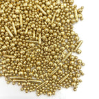 Weraru Edible Gold Sprinkles Pearl Mix Candy Mixing Size Baking Edible Cake Decorations Cupcake Toppers Cookie Decorating Celebrations Wedding Shower Party Chirstmas Supplies 130g/ 4.6oz